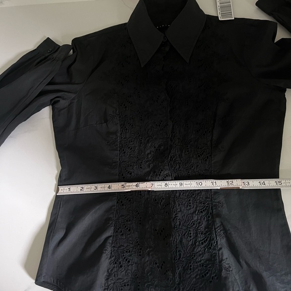 Sisley black blouse, size M, fits like a small ( see measurements ) - Picture 12 of 15